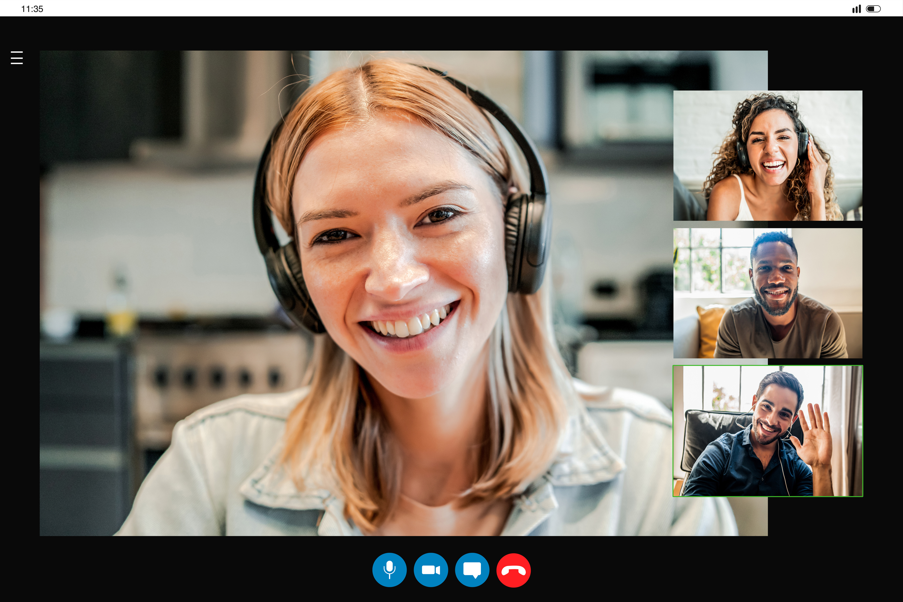 Business People Meeting on a Video Call.